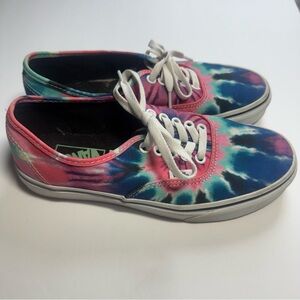 Vans Authentic Tie Dye Shoes Women’s 8 Men’s 6.5 Pink Blue Green Skate Lace Up